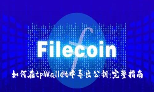 如何在tpWallet中导出公钥：完整指南